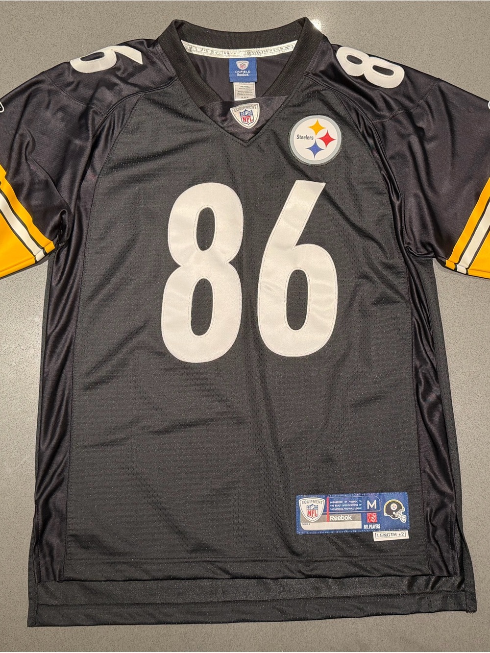 Reebok Pittsburgh Steelers #86 Hines Ward Black and Gold Jersey 2008